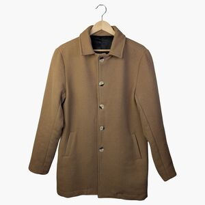 American Apparel Y2K Camel Wool Blend Minimalist Coat | Men's S Women's M